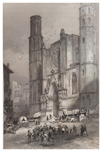 005-Barcelona-Iglesia de Santa Maria-Voyage pittoresque en Espagne et en Portugal 1852- Emile Bégin