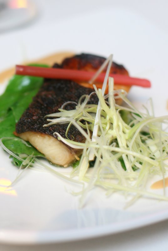 Miso Marinated Black Cod with Braised Baby Kailan and Sesame Dressing