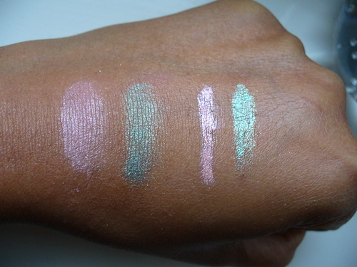 Mineral Eye Shadows in Pink Champagne and Pixie Sparkle (dry/wet) by you.