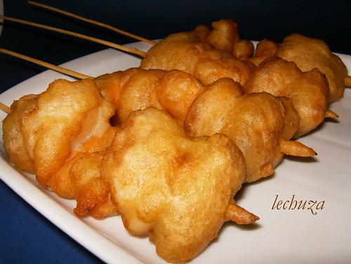 Pinchos tempura-cerca