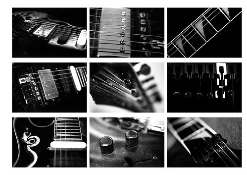 Black And White Guitar Photography. 3x3 Guitar Study in Black and