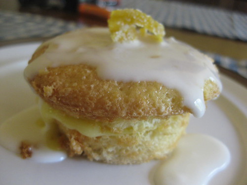 Lemon chiffon layer cupcake