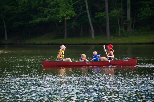 Kids in the canoe