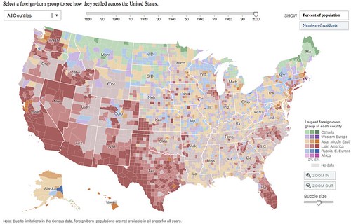 Interactive Map Showing Immigration Data Since 1880 - Interactive Graphic - NYTimes.com by you.