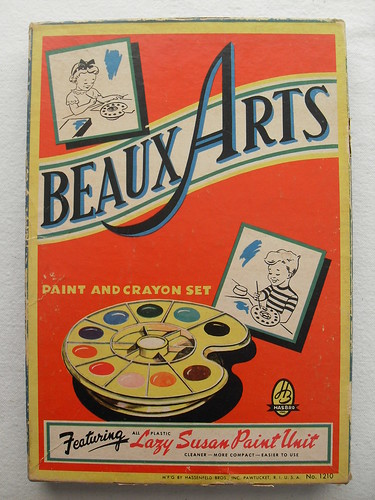 BEAUX ARTS 1950s LAzY SUSAN PAINT AND CRAYON SET BOX by Christian Montone