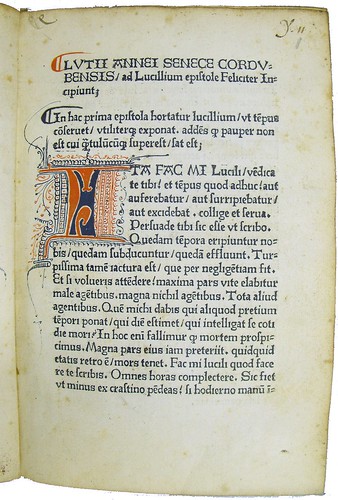 Decorated initial in Seneca, Lucius Annaeus: Epistolae ad Lucilium