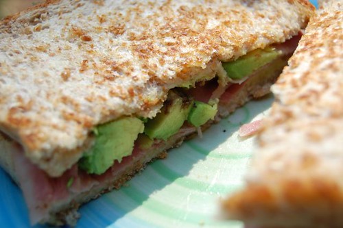 beef, avo, and cheese sandwich