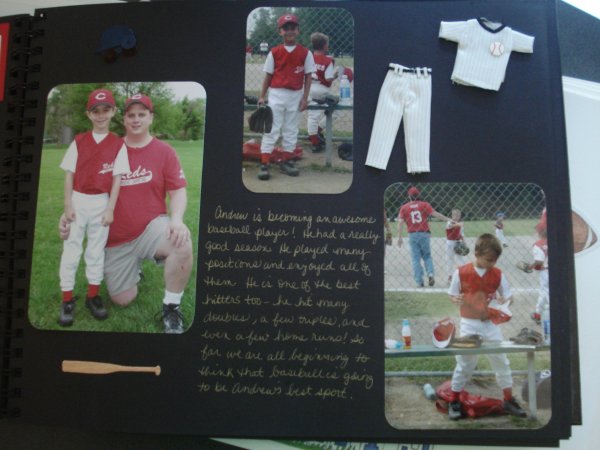 Example of a page - Sports Memory Book