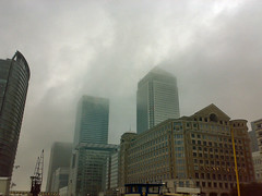 Canary Wharf - rain storm
