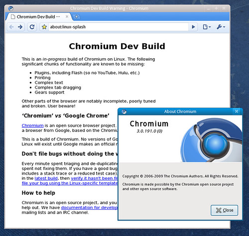 Chromium running on Fedora 11