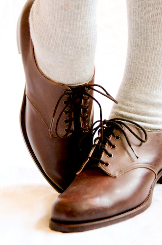 VINTAGE 70s brown leather BROGUES OXFORDS lace-ups 6 - 07