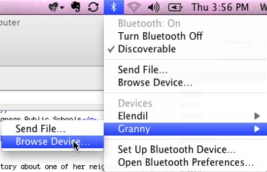 Bluetooth browse device on a Mac