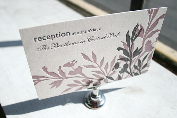 Smock Design Contest Honoree - Engadine Letterpress Reception Card
