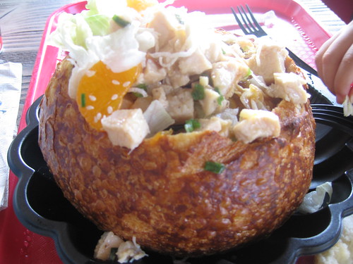 chicken salad in bread bowl