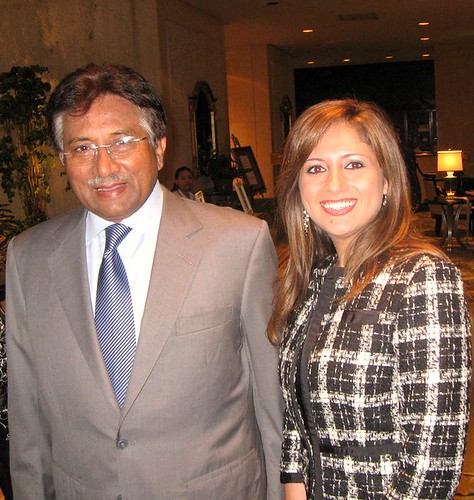 Miss Pakistan with Pervez Musharraf