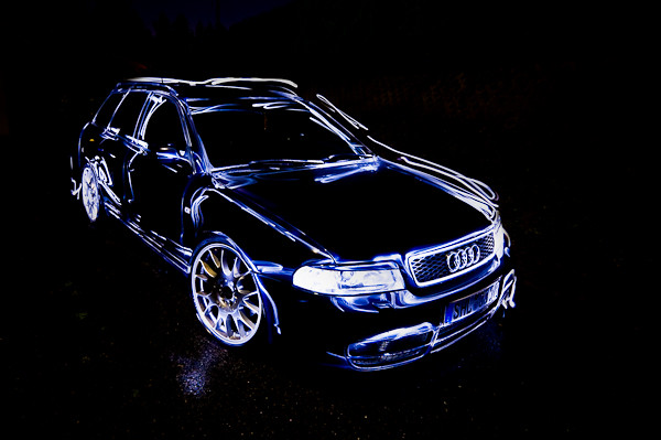 blue light art night germany painting long exposure automotive thuringia led audi s4 albrechts mywinners lightled