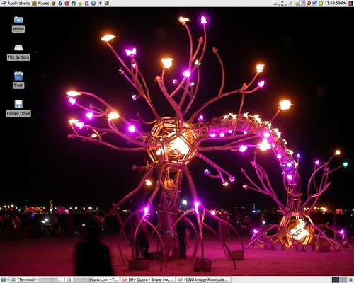 linux desktop wallpaper. Burning Man Linux Desktop