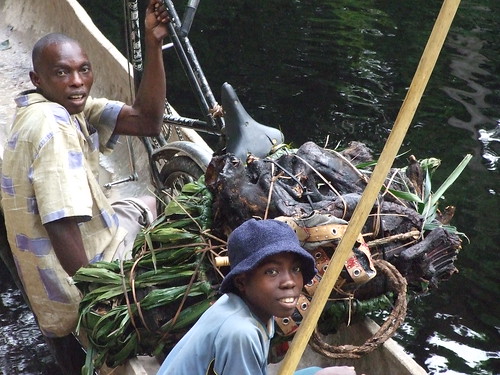 bicycle with bushmeat load 