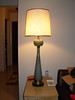 Sold: Tall Grey Art Glass Base Lamp