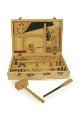 Child's wooden tool box small by Big Jigs
