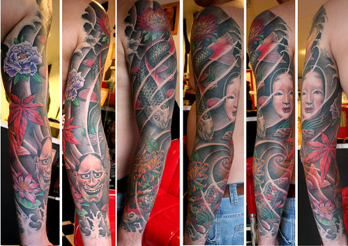  japanese tattoo sleeve by Mirek vel Stotker 