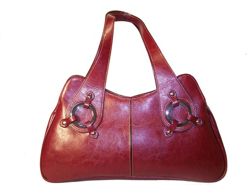Red bag vintage Leather Handbag for women