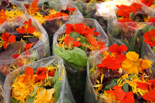 Mixed Greens with edible flowers