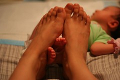 Mom and baby feet