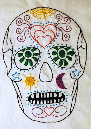 Dia de Los Muertos Sugar Skull Embroidery