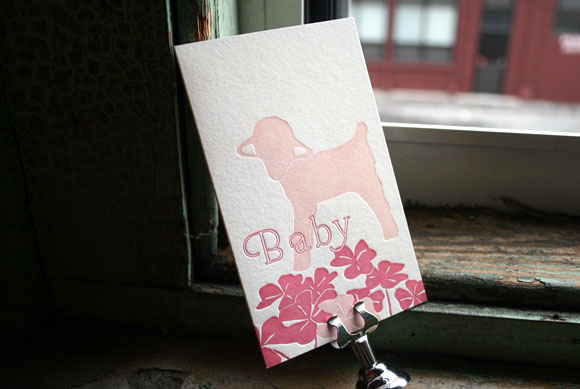 Letterpress Baby Announcement by Smock