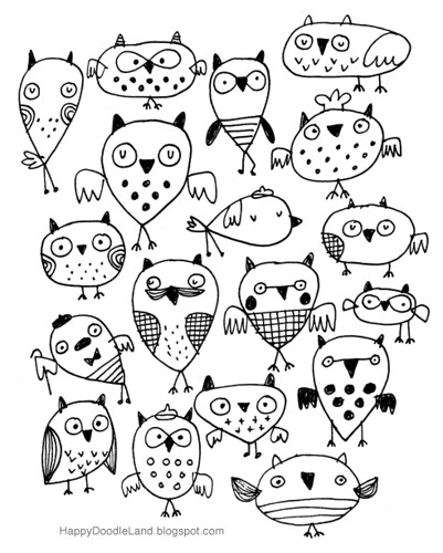 Bedtime Sketch: Owls