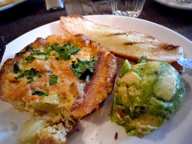 Frittata of smoked trout and potato with avocado salsa