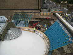 Installing the glass roof for Gallery 64b at the V&A, July 2009. Image courtesy of MUMA.