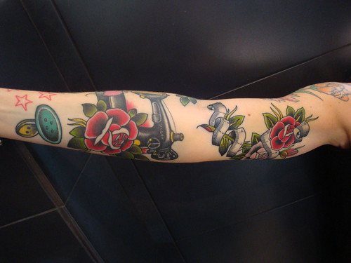 sewing tattoo arm not quite as complete as I thought