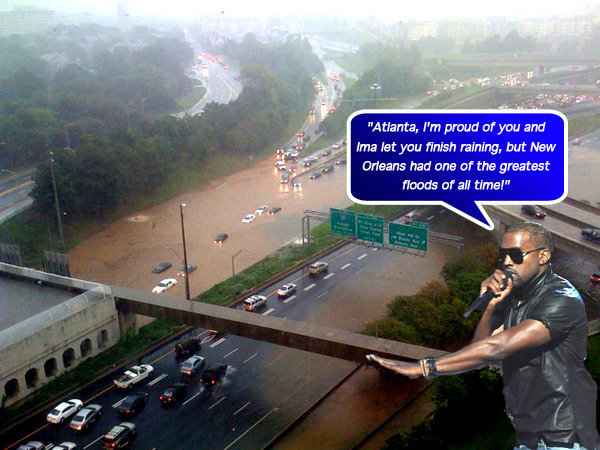 Thumb Kanye West criticando la inundación de Atlanta