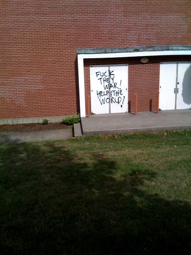 Bad grammar on high school graffiti