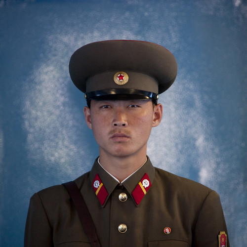 north korean army uniform. North Korea soldier at DMZ