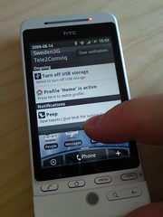HTC Hero notification bar