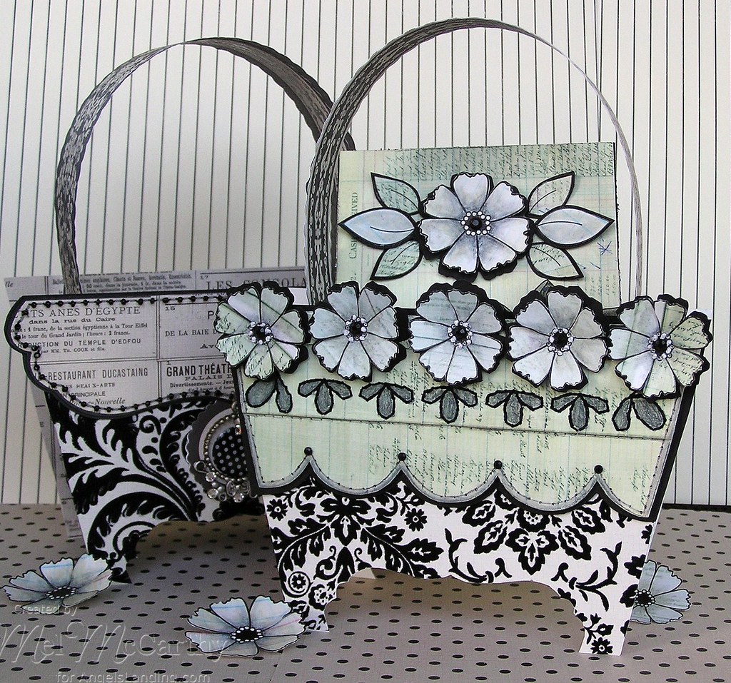 Pierced Backgrounds & Simply Flowers Purse (card box) melstampz title=