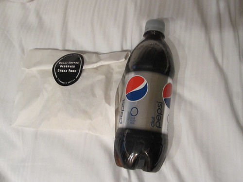 Diet Pepsi and a breakfast sandwich - $5