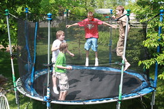 Nate, Josh, Noah & Trevor on the trampoline
