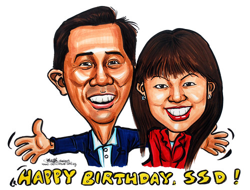 couple caricatures in colour 210609
