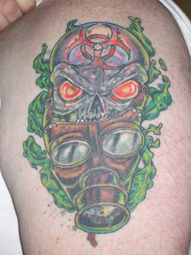 gas mask tattoo. gas mask skull