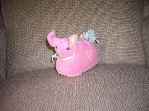 Pink plush mini-bunny by quiltgranny.