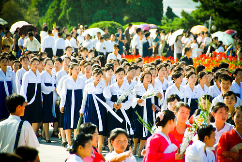 north korean girls. North Korean college girls