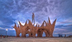 Burning Man at Sunset in HDR