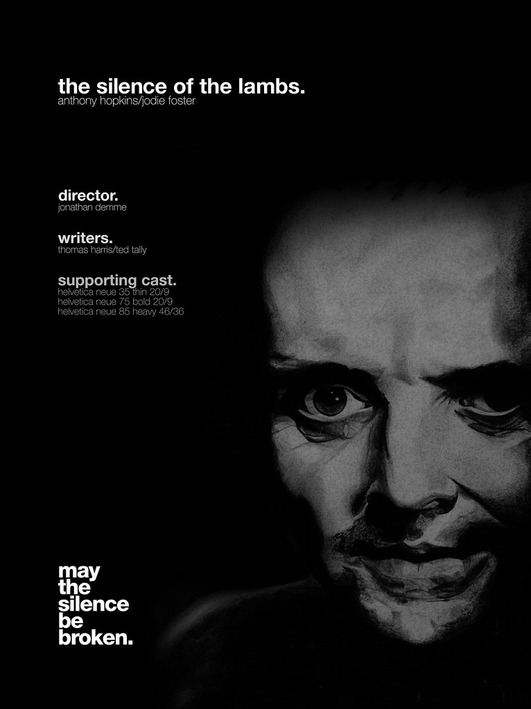The Silence of the Lambs Helvetica Movie Poster