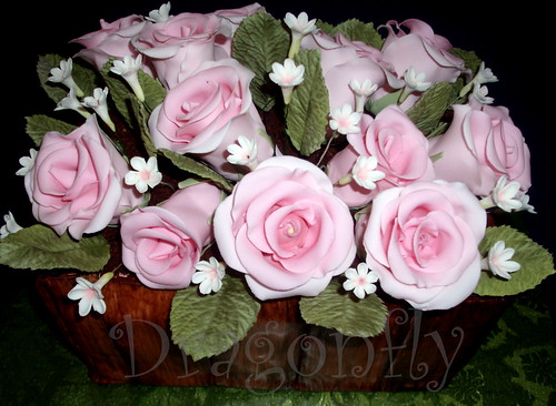 Pink Rose Flower Box Cake