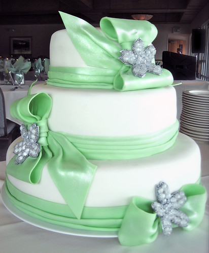 Wedding Cakes With Flowers and Ribbons