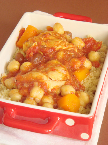 Tunisian chicken stew with couscous